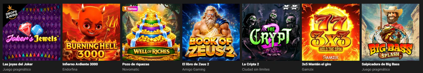 Selección de tragamonedas online y juegos de slots disponibles en GGBET